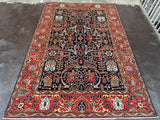 New Afghanistan Hand Knotted Antique Recreation of 19th Century Persian Garrus Bidjar 6’x9’ SOLD