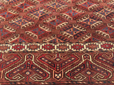 Antique Hand-Knotted Turkoman Rug  4’x 6’