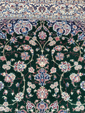 Rare Green Background Persian Nain Oriental Rug  4’6”x 6’7”