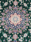 Rare Green Background Persian Nain Oriental Rug  4’6”x 6’7”