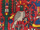 Antique Persian Hand Knotted Bakhtiari Oriental Rug   4’9”x 6’7” SOLD