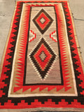 Antique Navajo Rug Large Size 4’4”x 8’1”  SOLD