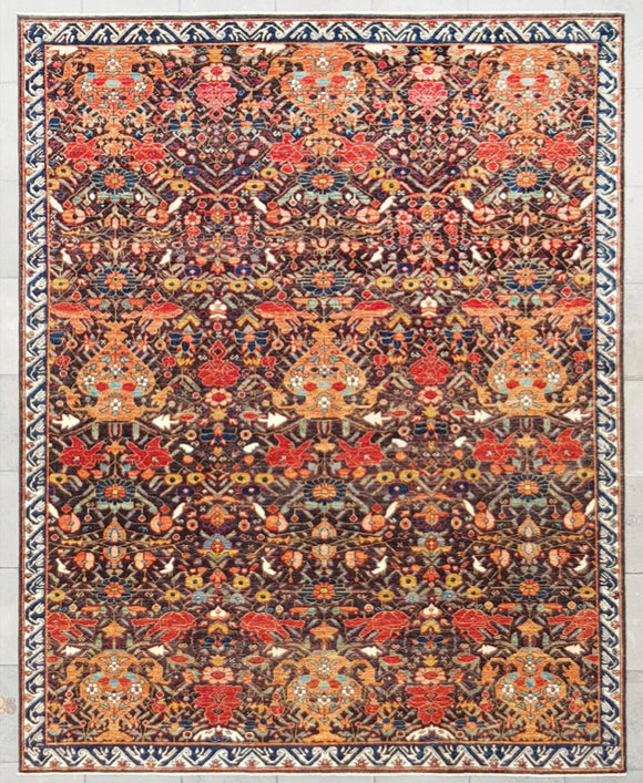 New Afghanistan Hand-Knotted Antique Recreation  7’10”x 9’9”