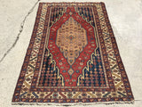 Antique Persian Maslaghan Village Rug.  4’x 6’