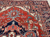 Antique Persian Hand Knotted Serapi Oriental Rug.  9’6”x 11’3”  SOLD
