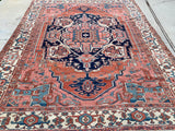 1890’s Antique Persian Hand-Knotted Serapi   9’x 11’   SOLD