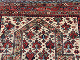 New Turkish Hand-Knotted Antique Recreation of 19th Century Caucasian Shirvan Prayer Rug.  3’7”x 4’3”
