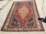 Antique Persian Maslaghan Village Rug.  4’x 6’