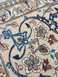 Rare Green Background Persian Nain Oriental Rug  4’6”x 6’7”