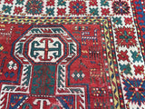 1880’s Antique Armenian Caucasian Oriental Rug Key Hole Design    SOLD