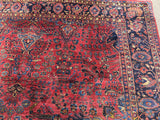 Antique Persian Hand-Knotted Sarouk Oriental Carpet 9’x 11’6’   SOLD
