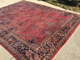 Antique Persian Hand-Knotted Sarouk Oriental Carpet 9’x 11’6’   SOLD