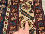 Antique Persian Maslaghan Village Rug.  4’x 6’