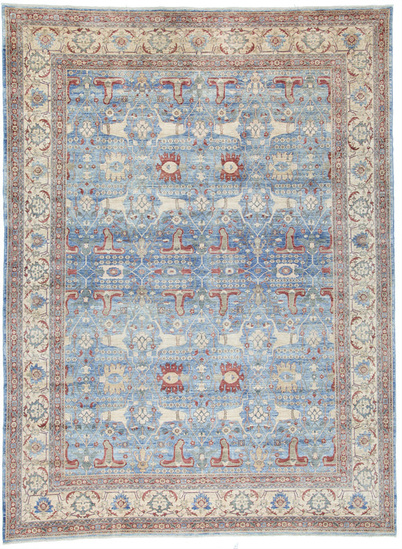 New Pakistani Hand-Knotted Antique Recreation of 19th Century Persian Tabriz.  10’x 13’7”
