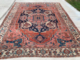 1890’s Antique Persian Hand-Knotted Serapi   9’x 11’   SOLD