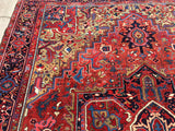 Antique Persian Heriz Oriental Carpet  9’3”x 12’7”     SOLD