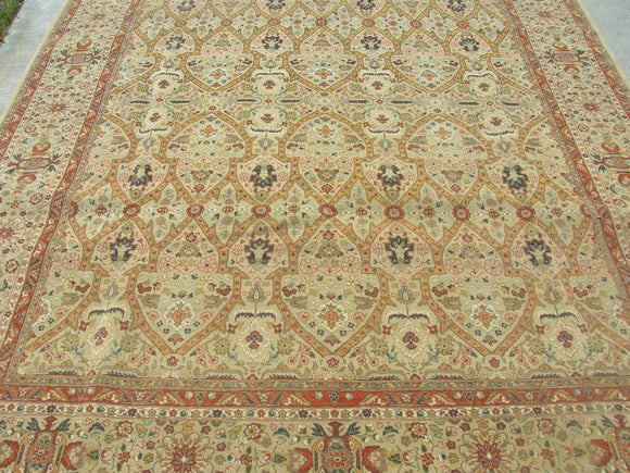 New Pakistan Hand-woven Antique Reproduction of 19th century Persian Tabriz carpet     SOLD     8'1