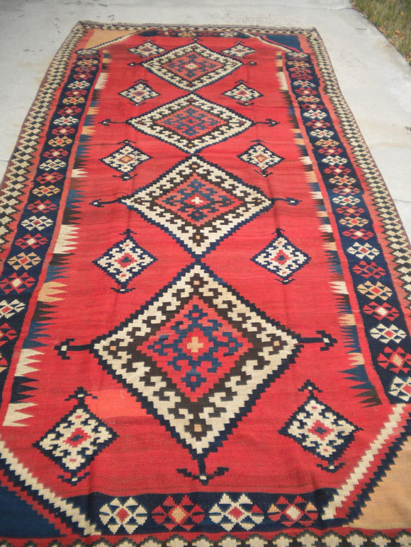 Antique Persian Luri Kilim From The 1920's.  5'10