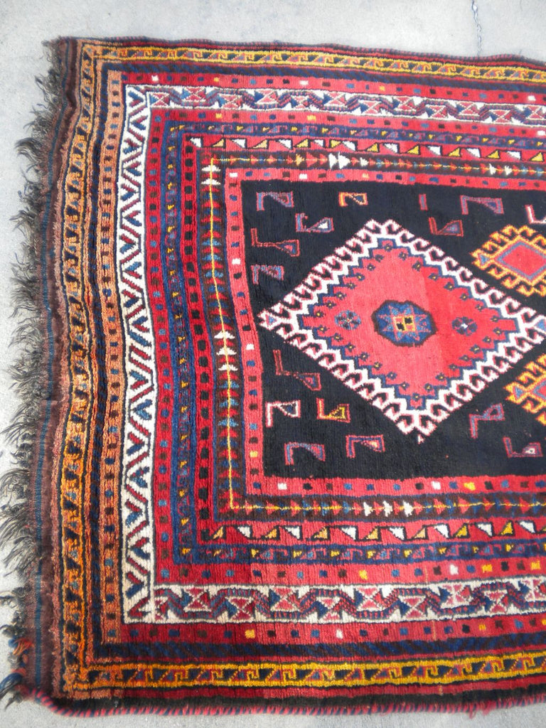 Brown Tribal Persian Earth Tone Square Scatter Rug, 20th Century For Sale  at 1stDibs