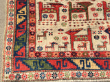 New Azerbaijan Hand-Knotted Antique Recreation of 19th Century Caucasian Daghestan Prayer Rug.  3’7”x 5’