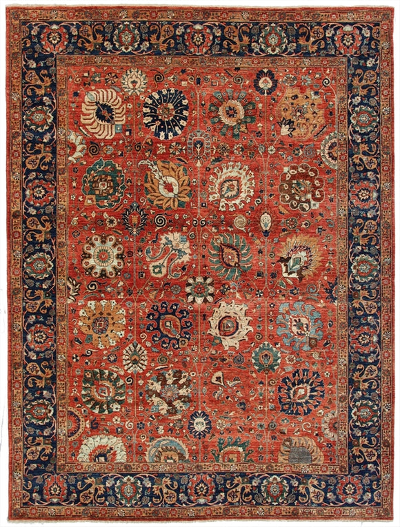 New Pakistan Hand-Knotted Recreation of 17th Century Persian Vase Carpet. 9’4”x 11’9”