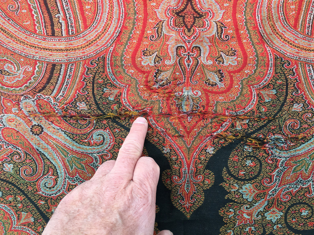 Antique Paisley Jacquard Loom Shawl 5'10