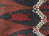 Vintage Persian Hand-Woven Kilim Flatweave Sofra Kamoo  4'6"x 4'6"