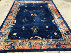 1900's Antique Hand-Knotted Chinese Peking Carpet   11'x 15'5"