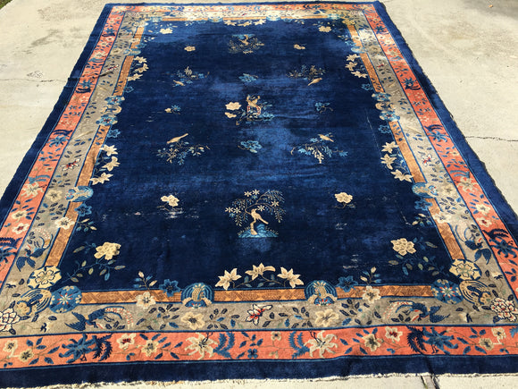 1900's Antique Hand-Knotted Chinese Peking Carpet   11'x 15'5