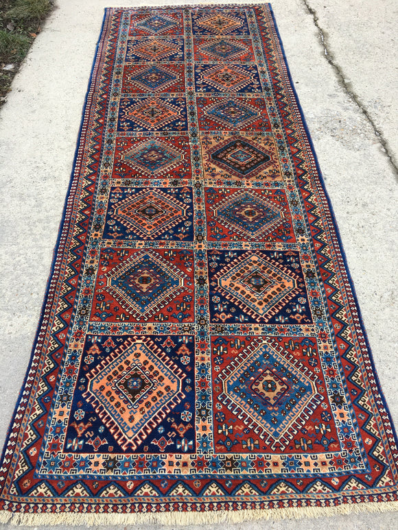 Vintage Persian Hand-Knotted Yalameh Runner 3'7