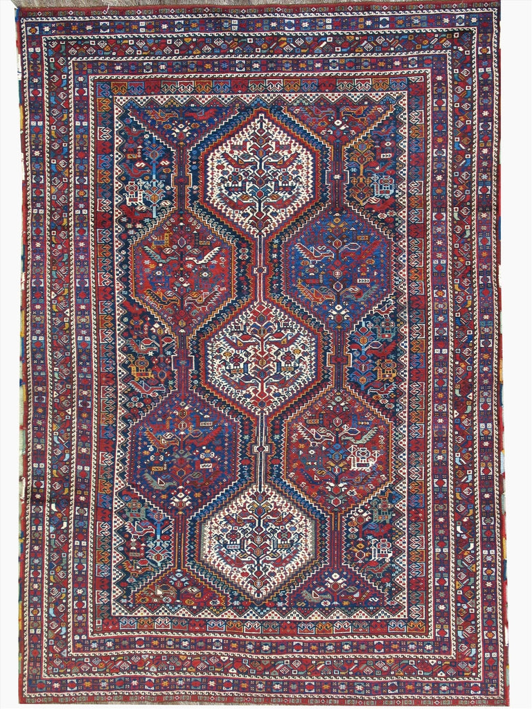 Antique Persian Khamseh Tribal Oriental Rug – RUG Curator