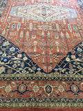 New Afghanistan Hand Knotted Antique Recreation Of 1900’s Persian Bidjar Oriental Rug  10”x 13’11”