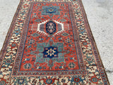 Antique Persian Serapi Karajeh Design Oriental rug 5’x 7’