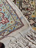 Vintage Silk Hereke Turkish Oriental Rug 20”x 27”