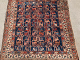 Antique Persian Heriz Hand Knotted Oriental Rug 4’x 4’6” SOLD