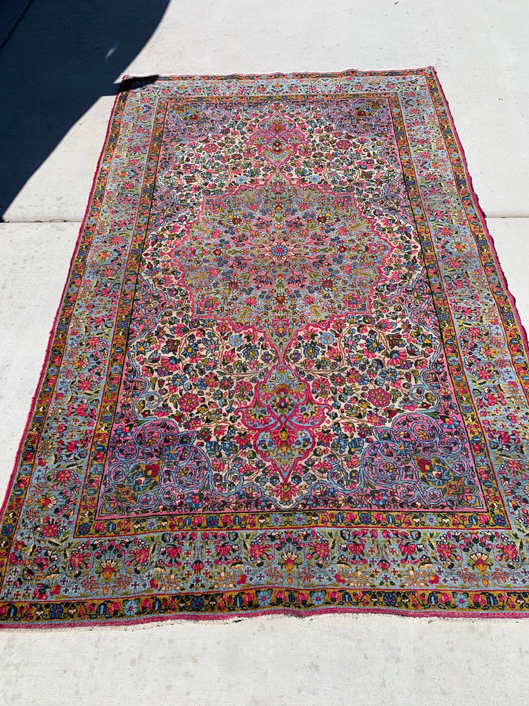 3'4 x 3'6 Vintage Square Persian Kerman rug #2589