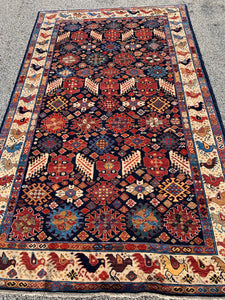 New Afghanistan Hand Knotted Antique Recreation Of Khamseh Tribal Oriental Rug 5’2”x 8’1”  SOLD