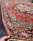 New Afghanistan Hand Knotted Antique Recreation of 19th Century Heriz. 7’x 10’