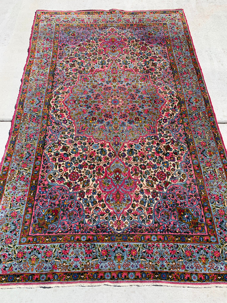 3'4 x 3'6 Vintage Square Persian Kerman rug #2589