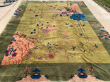 Antique Art Deco Hand Knotted Oriental Rug. 9’x 11’6” SOLD