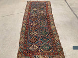 Late 1800’s Caucasian Moghan Oriental Rug. 3’3”x 8’9”. SOLD