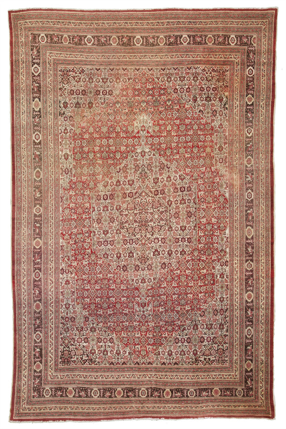Antique Persian Tabriz Carpet           9'5