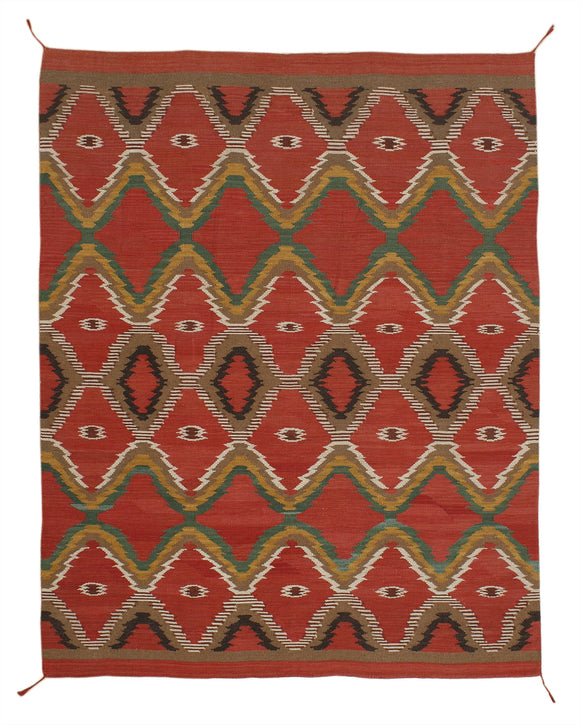 New Hand-woven Antique Recreation of Navajo Rug  8'x 10'