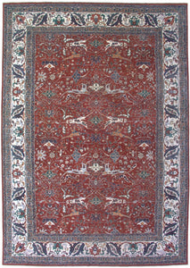 New Pakistan Hand-woven Antique Reproduction of a 19th Century Persian Bijar Garrus Carpet   12'x 17'2"