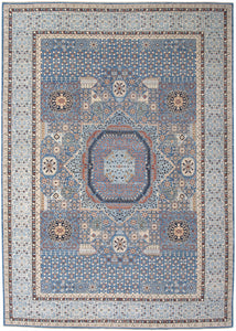 New Hand-Knotted Antique Reproduction of an Egyptian Mamluk Carpet    9'8"x 13'7".  SOLD