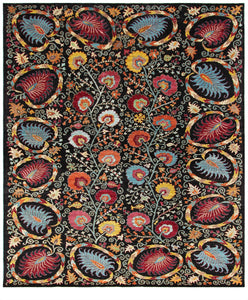New Afghanistan Hand-Knotted Antique Recreation of 19 Century Uzbekistan Suzani   8'x 9'9". SOLD