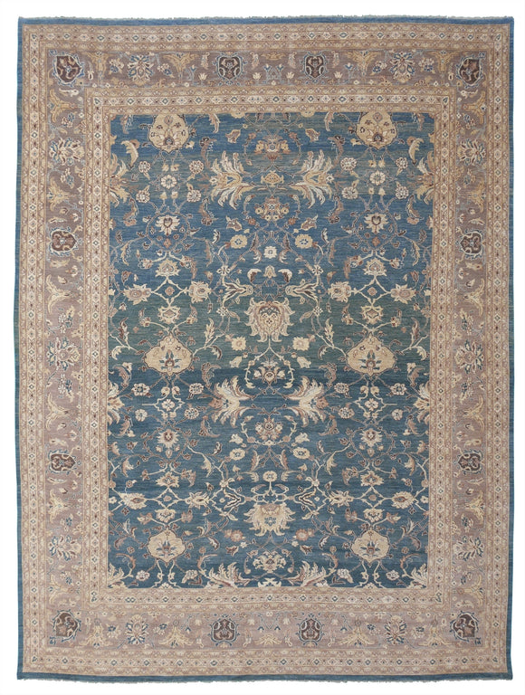 New Pakistan Hand-woven Antique Reproduction of a 19th Century Persian Sultanabad Carpet   14'10