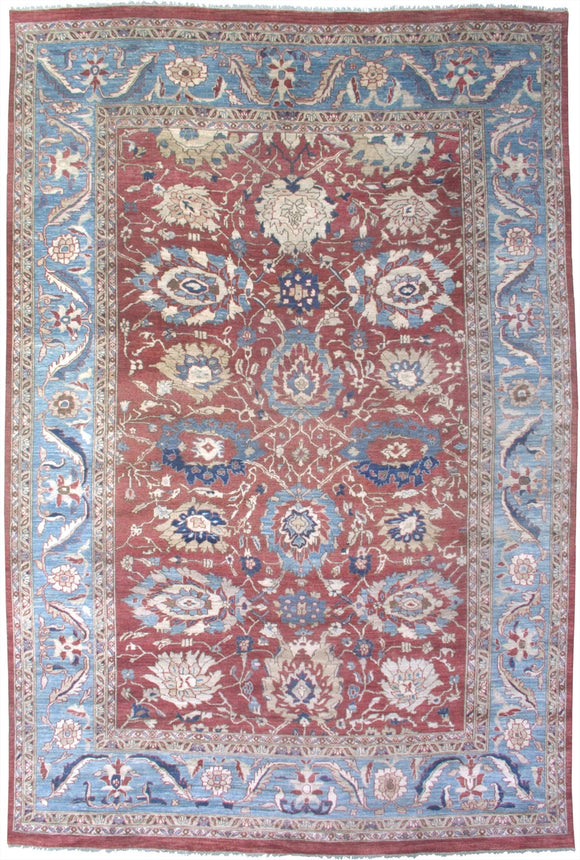 New Pakistan Hand-woven Antique Reproduction of a 19th Century Persian Sultanabad Carpet   9'7