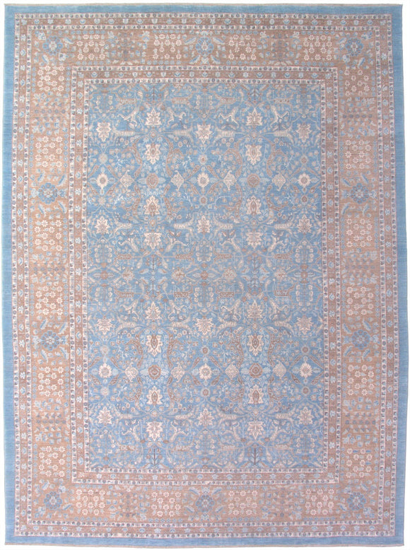 New Pakistan Hand Knotted Antique Reproduction of a 19th Century Persian Tabriz Carpet  10'x 14'