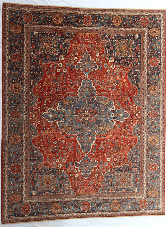 New Pakistan Hand-Knotted Antique Recreation of a 19th Century Persian Ferahan   9'3